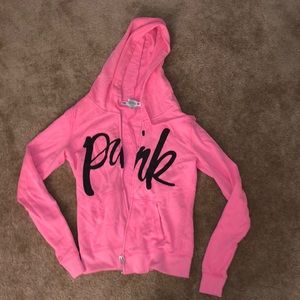 pink/peach fleece zip up